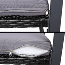 Gardeon 4 PCS Outdoor Sofa Set Rattan Furniture Glass Top Table Chairs Black-7
