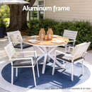 Gardeon 4PC Outdoor Dining Chairs Stackable Aluminum Lounge Chair Patio Furniture-4