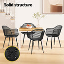 Gardeon 4PC Outdoor Dining Chairs PP Lounge Chair Patio Furniture Garden Black-7