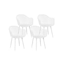 Gardeon 4PC Outdoor Dining Chairs PP Lounge Chair Patio Furniture Garden White-1