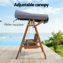 Gardeon Swing Chair Wooden Garden Bench Canopy 2 Seater Outdoor Furniture-5