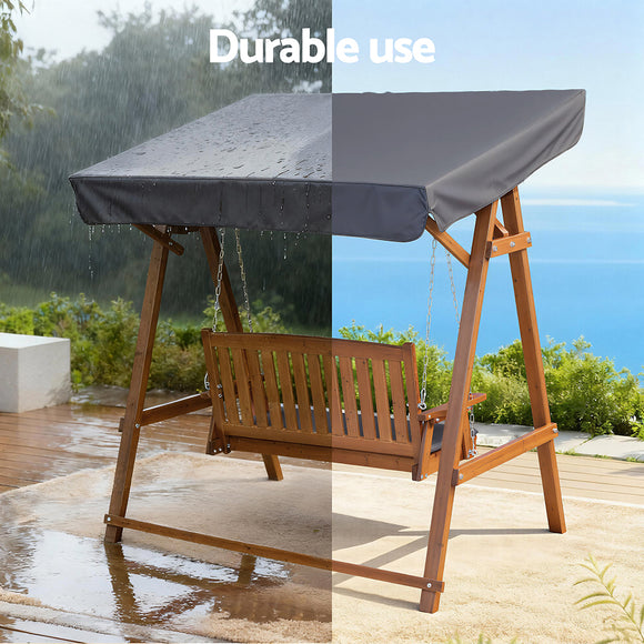 Gardeon Swing Chair Wooden Garden Bench Canopy 2 Seater Outdoor Furniture