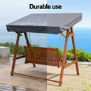 Gardeon Outdoor Wooden Swing Chair Garden Bench Canopy Cushion 3 Seater Teak-7