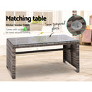 Gardeon 4 PCS Outdoor Sofa Set Rattan Chair Table Setting Garden Furniture Grey-5