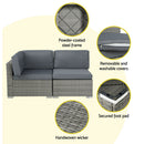 Gardeon 5-Piece Outdoor Sofa Set Wicker Couch Lounge Setting 4 Seater Grey-6