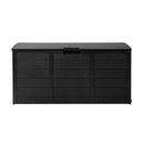 Gardeon Outdoor Storage Box 290L Lockable Organiser Garden Deck Shed All Black-3