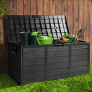 Gardeon Outdoor Storage Box 290L Lockable Organiser Garden Deck Shed All Black-8