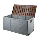 Gardeon Outdoor Storage Box 290L Lockable Organiser Garden Deck Shed Tool Brown-1