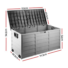 Gardeon Outdoor Storage Box 290L Lockable Organiser Garden Deck Shed Tool Black - 0
