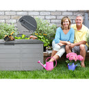 Gardeon Outdoor Storage Box 290L Lockable Organiser Garden Deck Shed Tool Grey-6