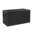 Gardeon Outdoor Storage Box 270L Container Lockable Garden Bench Tool Shed Black-4