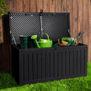 Gardeon Outdoor Storage Box 270L Container Lockable Garden Bench Tool Shed Black-8