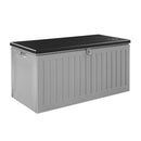 Gardeon Outdoor Storage Box 270L Container Lockable Garden Bench Tool Shed Grey-4