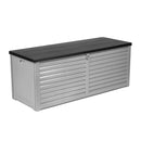Gardeon Outdoor Storage Box 390L Container Lockable Garden Bench Tools Toy Shed Black-4