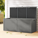 Gardeon Outdoor Storage Box 390L Container Lockable Garden Bench Tools Toy Shed Black-1