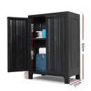 Gardeon Outdoor Storage Cabinet Box 92cm Lockable Cupboard Sheds Garage Adjustable Black-4