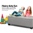 Artiss Storage Ottoman Blanket Box 97cm Button Linen Grey-7