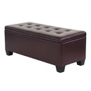 Artiss Storage Ottoman Blanket Box 97cm Leather Brown-1