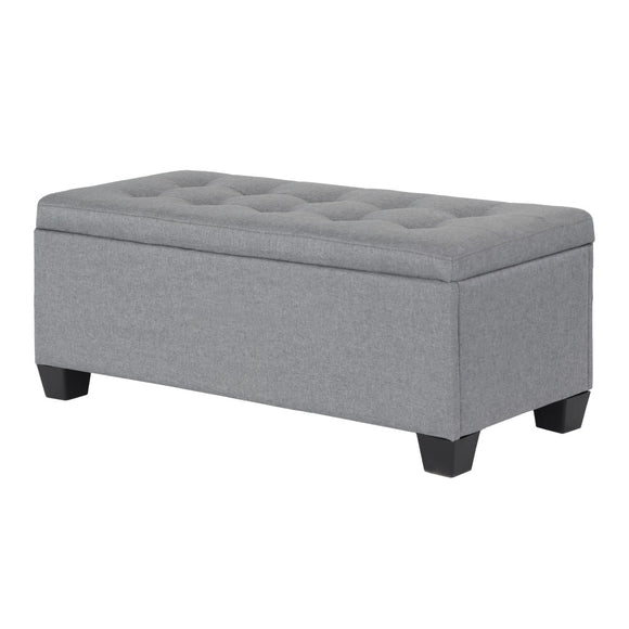 Artiss Storage Ottoman Blanket Box 97cm Linen Grey
