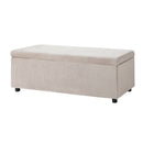 Artiss Storage Ottoman Blanket Box Table 97cm Velvet Taupe-1