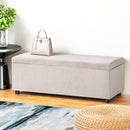 Artiss Storage Ottoman Blanket Box Table 97cm Velvet Taupe-5