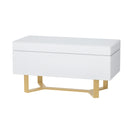 Artiss Storage Ottoman Blanket Box Criss-cross Linen White-1