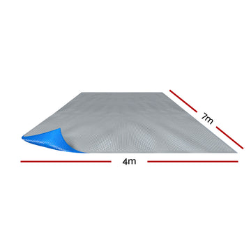 Aqua Buddy Pool Cover 500 Micron 7x4m Swimming Pool Solar Blanket Blue Silver - 0