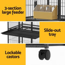 i.Pet Bird Cage Large Bird Cages Aviary Budgie Perch Cage Parrot Pet Stand Wheels-6