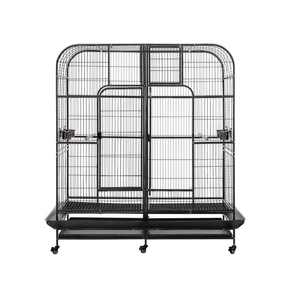 i.Pet Bird Cage Extra Large Aviary 185cm Pet Parrot Cage Castor Wheel Removable Divider