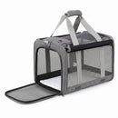 i.Pet Pet Carrier Bag Foldable Dog Cat Durable Crate Travel Cage Portable Car Kennel Grey-1