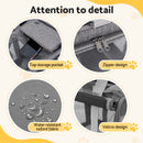 i.Pet Pet Carrier Bag Foldable Dog Cat Durable Crate Travel Cage Portable Car Kennel Grey-7