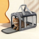 i.Pet Pet Carrier Bag Foldable Dog Cat Durable Crate Travel Cage Portable Car Kennel Grey-9
