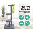 i.Pet Cat Tree 124cm Scratching Post Tower Scratcher Trees Wood Condo Board-4