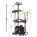 i.Pet Cat Tree 110cm Tower Scratching Post Scratcher Wood Condo House Bed Toys-2
