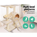 i.Pet Cat Tree 100cm Tower Scratching Post Scratcher Condo House Trees Bed Beige-3