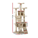 i.Pet Cat Tree 180cm Tower Scratching Post Scratcher Wood Condo House Toys Beige-2