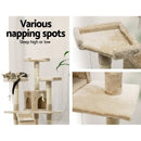 i.Pet Cat Tree 180cm Tower Scratching Post Scratcher Wood Condo House Toys Beige-5