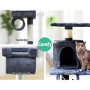 i.Pet Cat Tree 141cm Tower Scratching Post Scratcher Condo Wood House Bed Grey-5