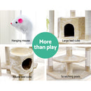 i.Pet Cat Tree 203cm Tower Scratching Post Scratcher Condo Trees House Bed Beige-7