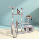 i.Pet Cat Tree 135cm Tower Scratching Post Scratcher Wood Condo House Toys Grey-7
