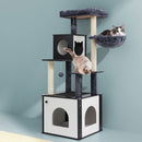 i.Pet Cat Tree Tower Scratching Post Scratcher 144cm Wood Bed Condo House Cabinet-7