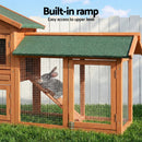 i.Pet Chicken Coop Rabbit Hutch 220cm x 44cm x 84cm Large Chicken Coop Run Wooden Outdoor Cage House-10