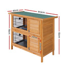 i.Pet Rabbit Hutch Chicken Coop 91.5cm x 45cm x 82cm Chicken Coop Large Wooden House Run Cage-2