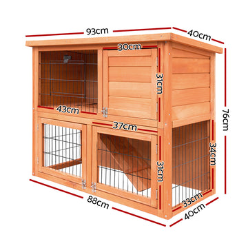 i.Pet Chicken Coop Rabbit Hutch 88cm x 40cm x 76cm Large Chicken Coop House Run Wooden Cage Outdoor - 0