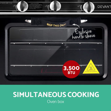 Devanti Portable Gas Oven LPG Silver - 0