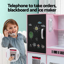 Keezi Kids Wooden Pretend Kitchen Play Set Cooking Toys Pot Ice Cup Oven Blackboard 80CM Pink-4