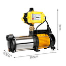 Giantz 2000W Max 4-Stage Garden Water Pump High Pressure Irrigation Booster Pump, Automatic Multi-Stage External Sprinkler Pump for Rainwater Tank Transfer, Home Farm Lawn, Yellow-2