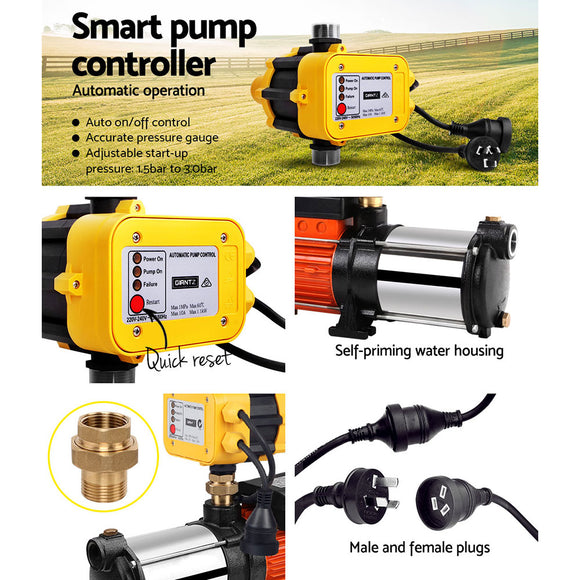 Giantz Garden Water Pump High Pressure 1800W 5-Stage Tank Irrigation Yellow