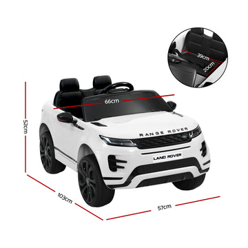 Rigo Ride On Car Kids Electric Ride On Cars Land Rover Licensed 12V White - 0