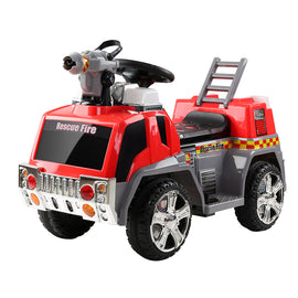 Rigo Kids Electric Ride On Car Fire Engine Fighting Truck Toy Cars 6V Red - 0